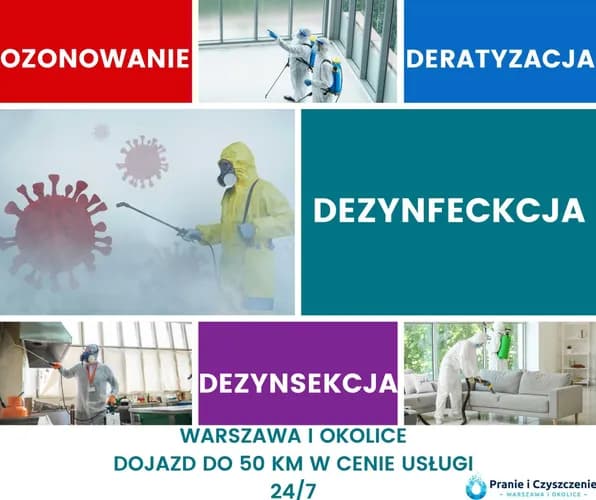 Dezynfekcja, dezynsekcja, deratyzacja, ozonowanie, pranie - Warszawa