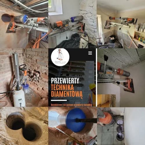 Przewierty, wiercenie w betonie Przewierty pod rekuperacje