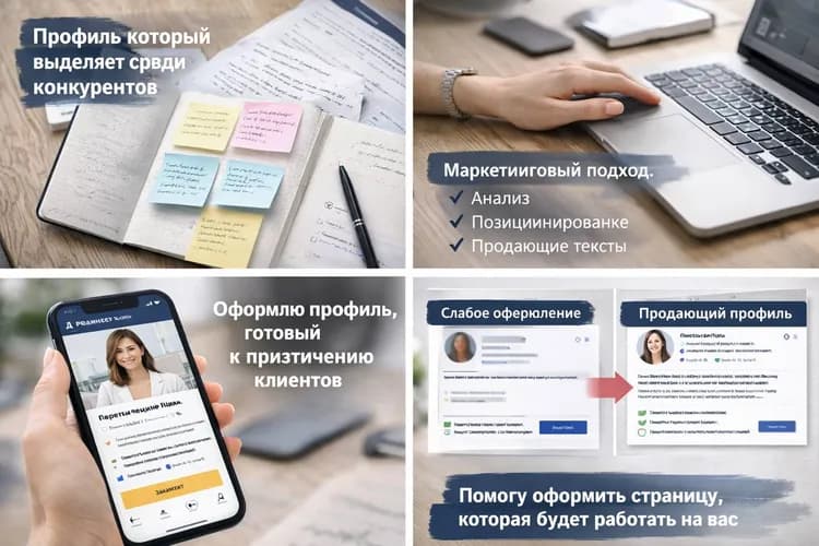 Создание продающего профиля на сервисах услуг под ключ