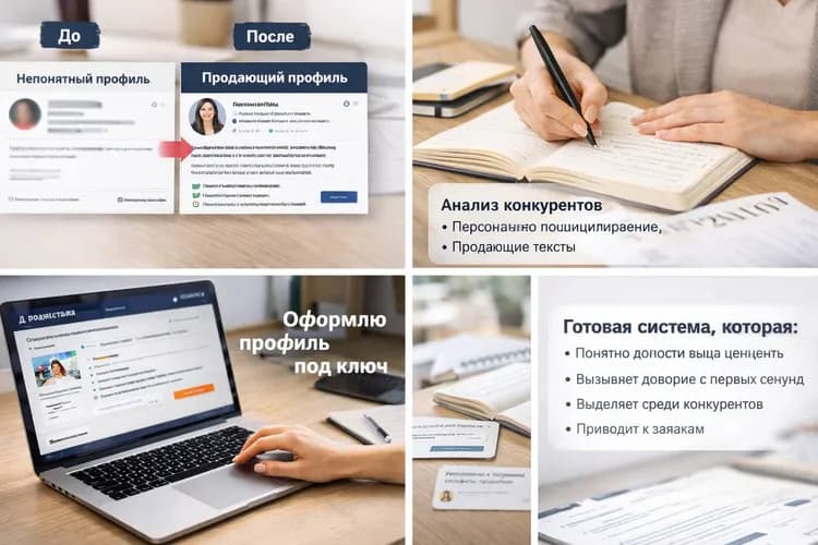 Создание продающего профиля на сервисах услуг под ключ