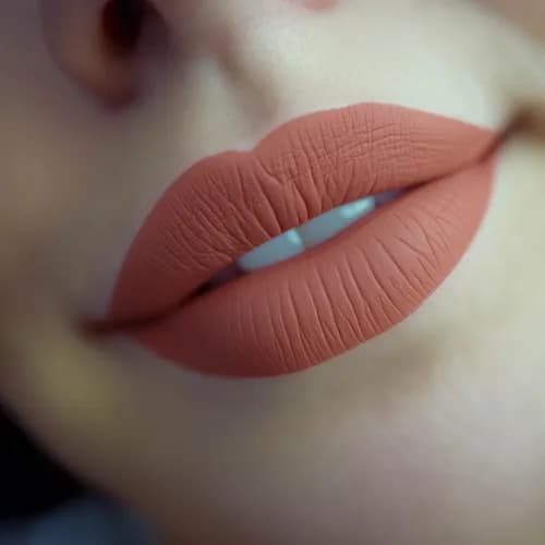 Губной пудровый макияж