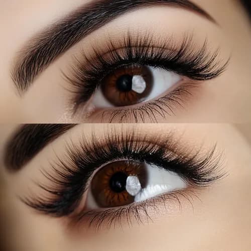 Наращивание ресниц с эффектом густоты