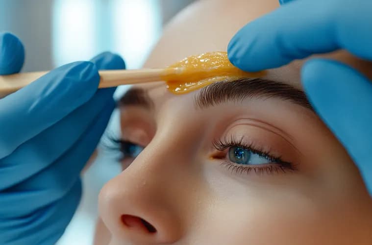 Элегантные брови воском