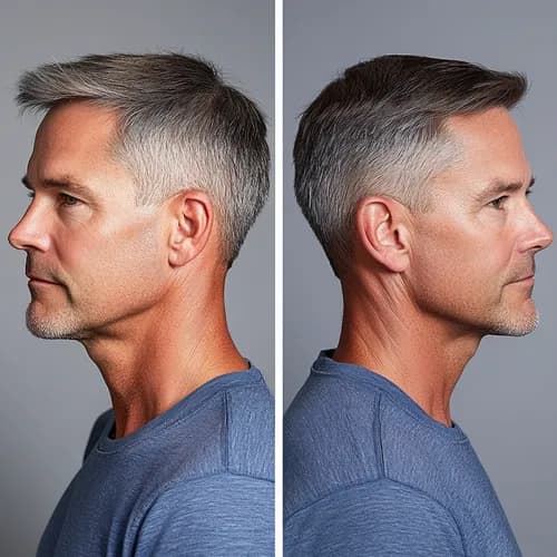 Tuszowanie siwych włosów jednym odcieniem