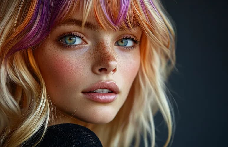 Kolorowe pasemka na włosach