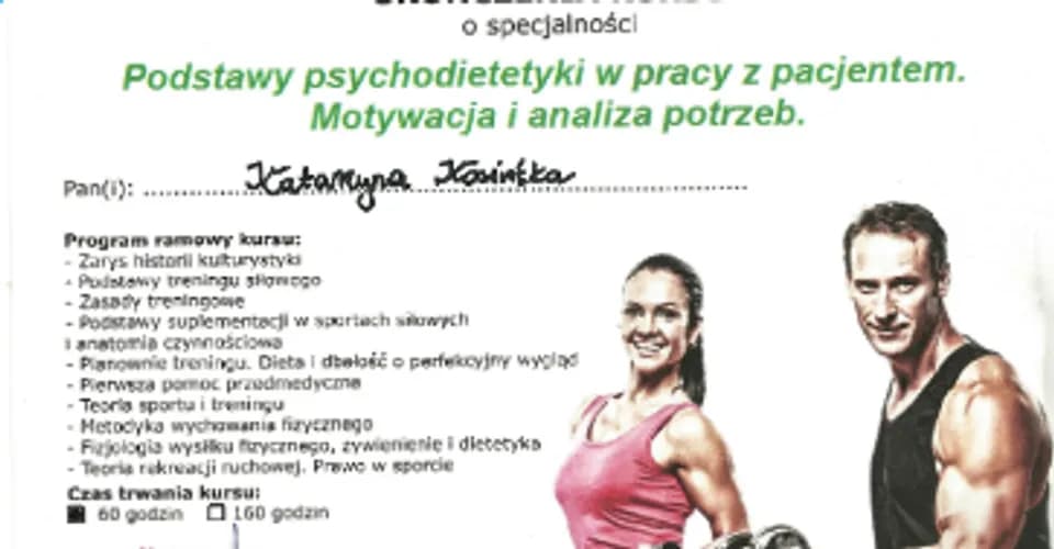 Specjalista od zdrowego odżywiania
