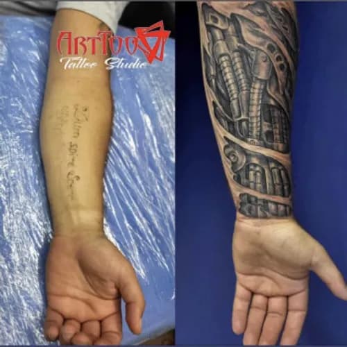 Nakładające się tatuaże - mistrzostwo odnowy