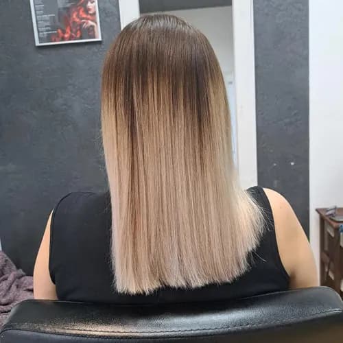 Омбре с эффектом выгоревших прядей