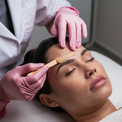 Точкова корекція брів воском