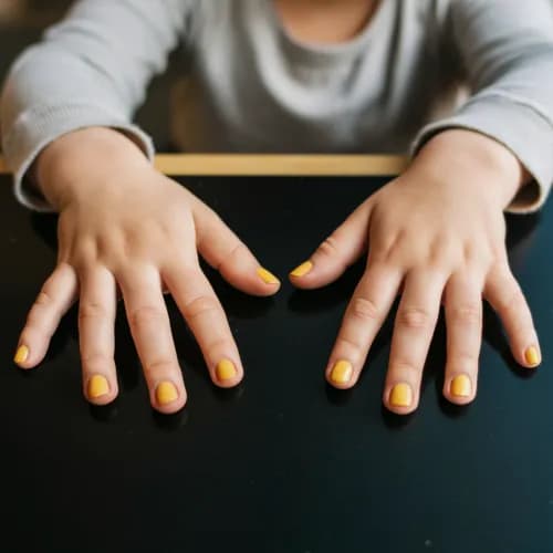Tęczowe paznokcie: manicure dla dzieci