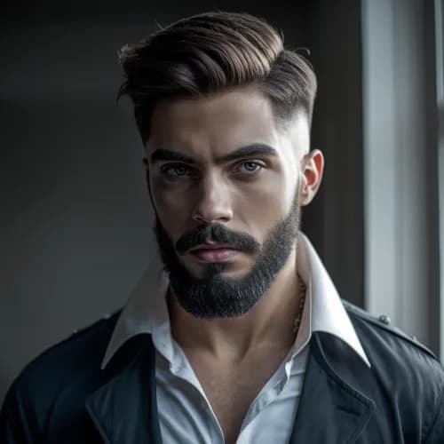 Modelowanie brody i wąsów przez doświadczonego barbera