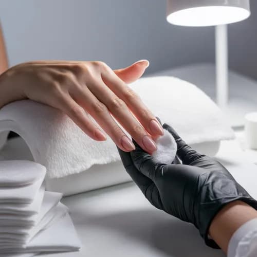 Процесс очищения ногтей от лака с помощью аппарата