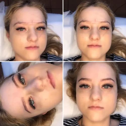 Bezamoniakowa koloryzacja brwi henną. Intensywny kolor